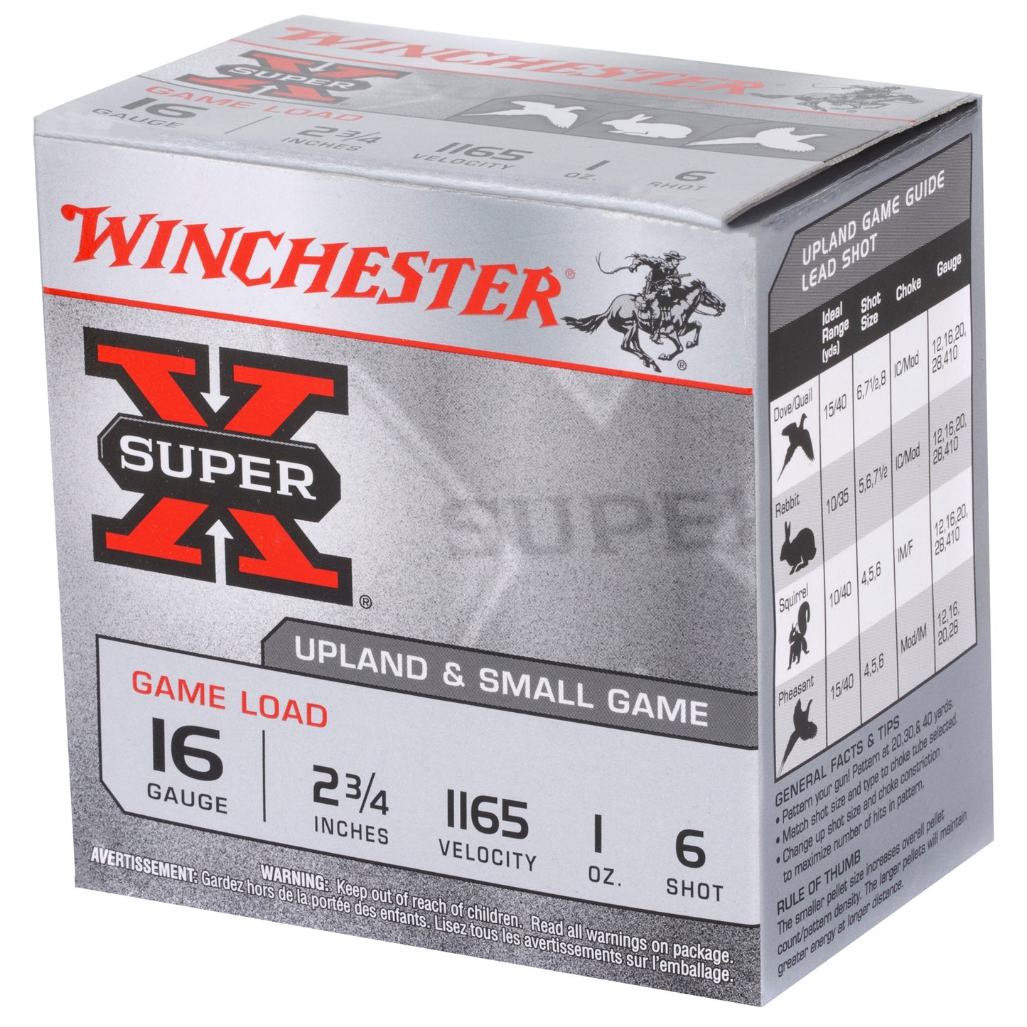 Winchester Ammunition Super-X 16 Gauge 2.75-Inch Shotshells, #6 Shot, 1 Oz, 25 Rounds per Box