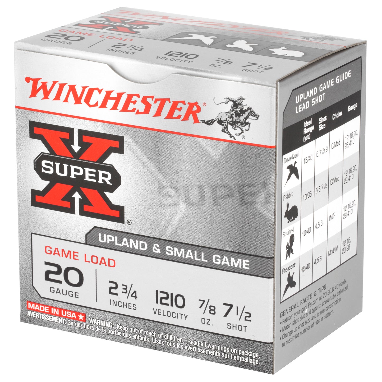 Winchester Ammunition Super-X 20 Gauge Shotshells * 2.75-Inch, 7.5 Shot, 0.875 Ounce, 25 Rounds Per Box