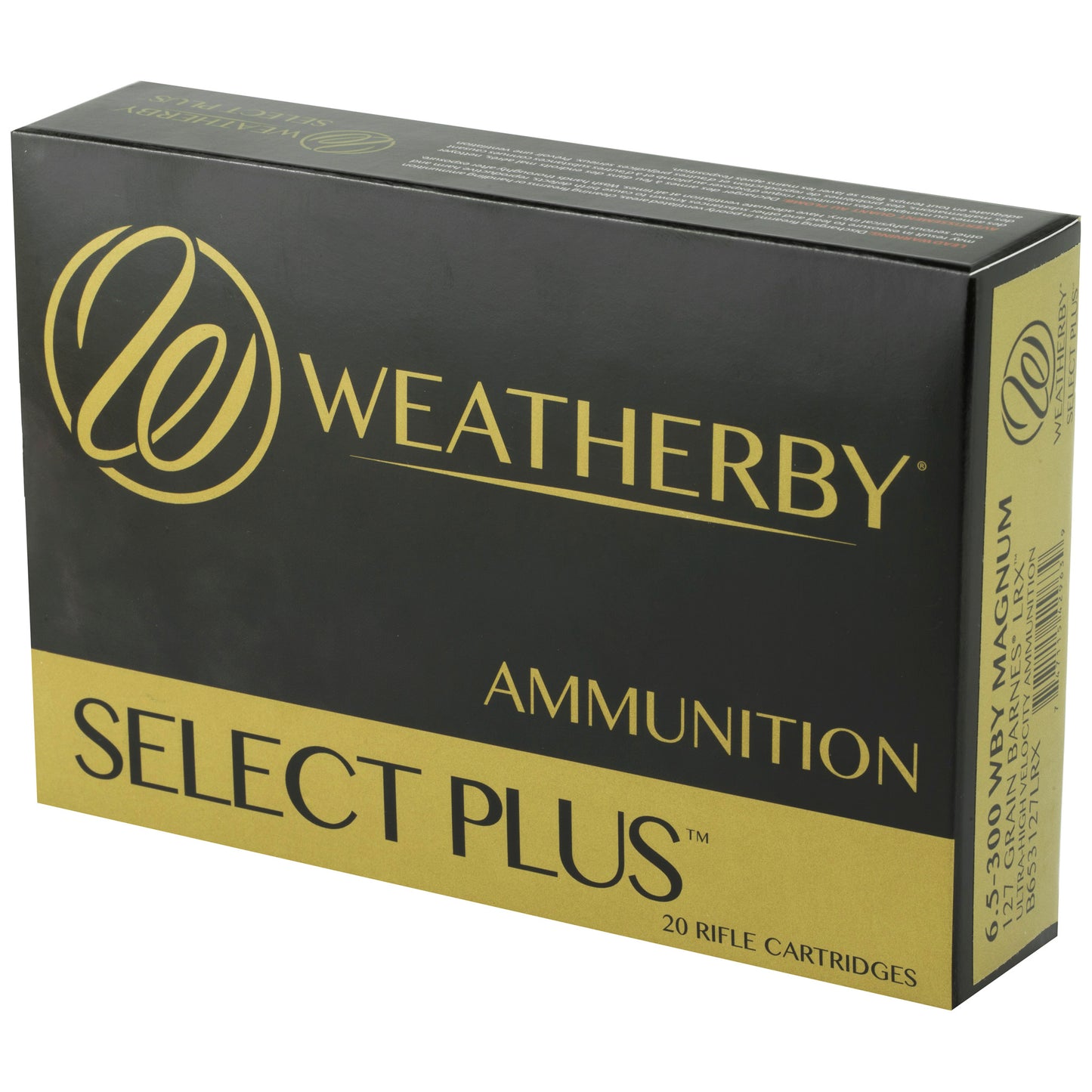 Weatherby Select Plus 6.5-300 Weatherby Magnum LRX Ammunition, 127 Grain, Box of 20