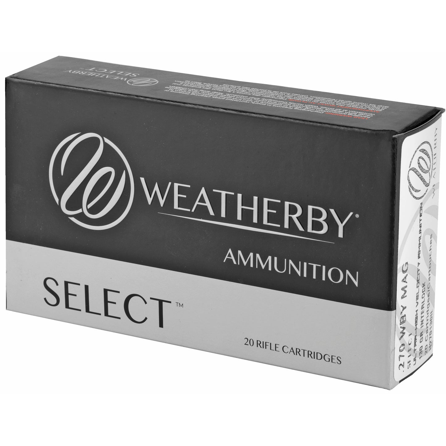 Weatherby 270 Weatherby Magnum 130-Grain InterLock Rifle Ammunition, 20 Rounds Per Box
