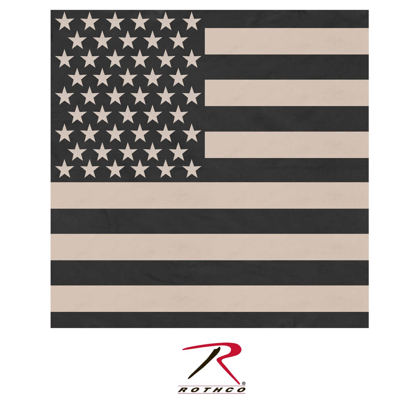 Rothco Subdued US Flag Bandana Black / Khaki