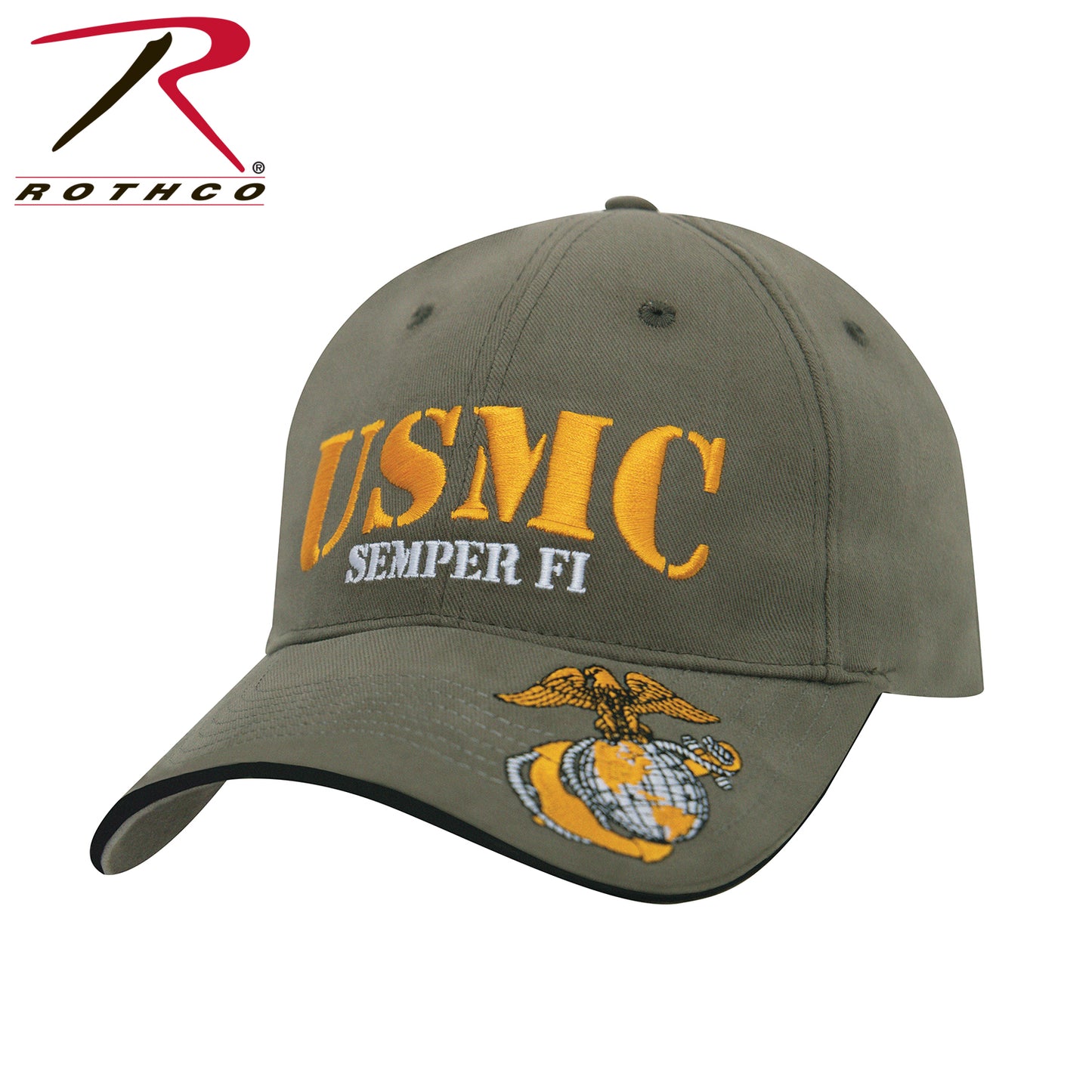 Rothco USMC Semper Fi Low Profile Cap Vintage Olive Drab Size One Size