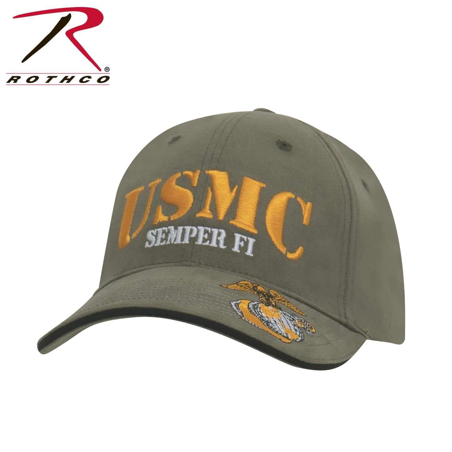 Rothco USMC Semper Fi Low Profile Cap Vintage Olive Drab Size One Size