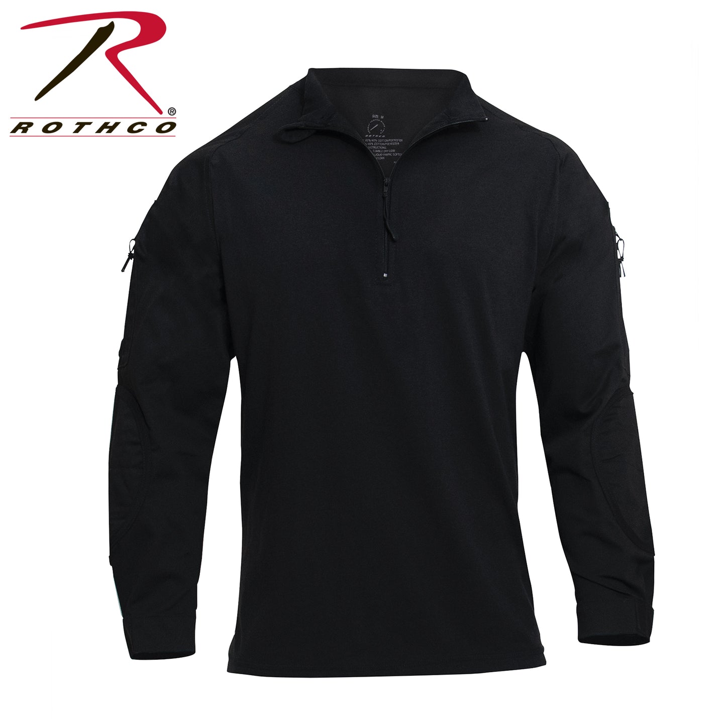 Rothco 1/4 Zip Tactical Airsoft Combat Shirt Black Size 2XL