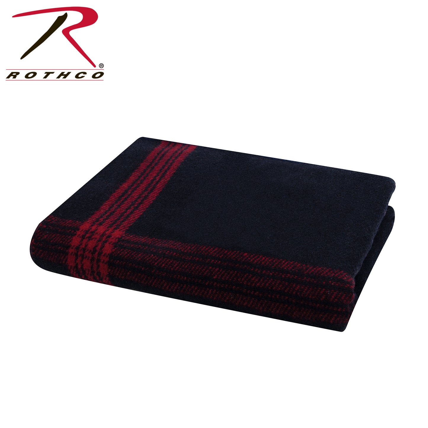Rothco Striped Outdoor Wool Blanket Navy Blue / Red Size One Size