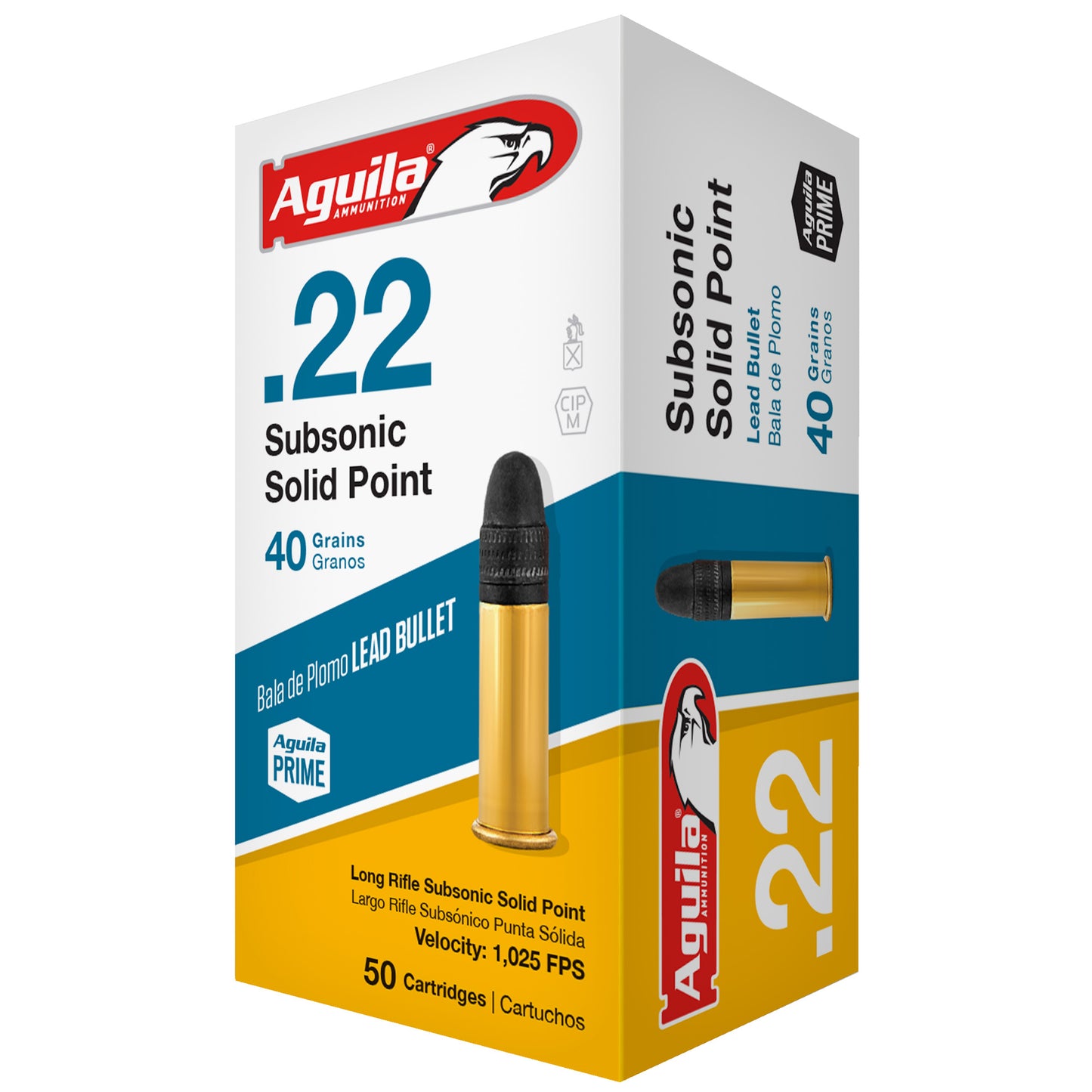 Aguila Ammunition 22LR Subsonic 40-Grain Solid Point Rounds * 50 Rounds per Box, 1000 per Case