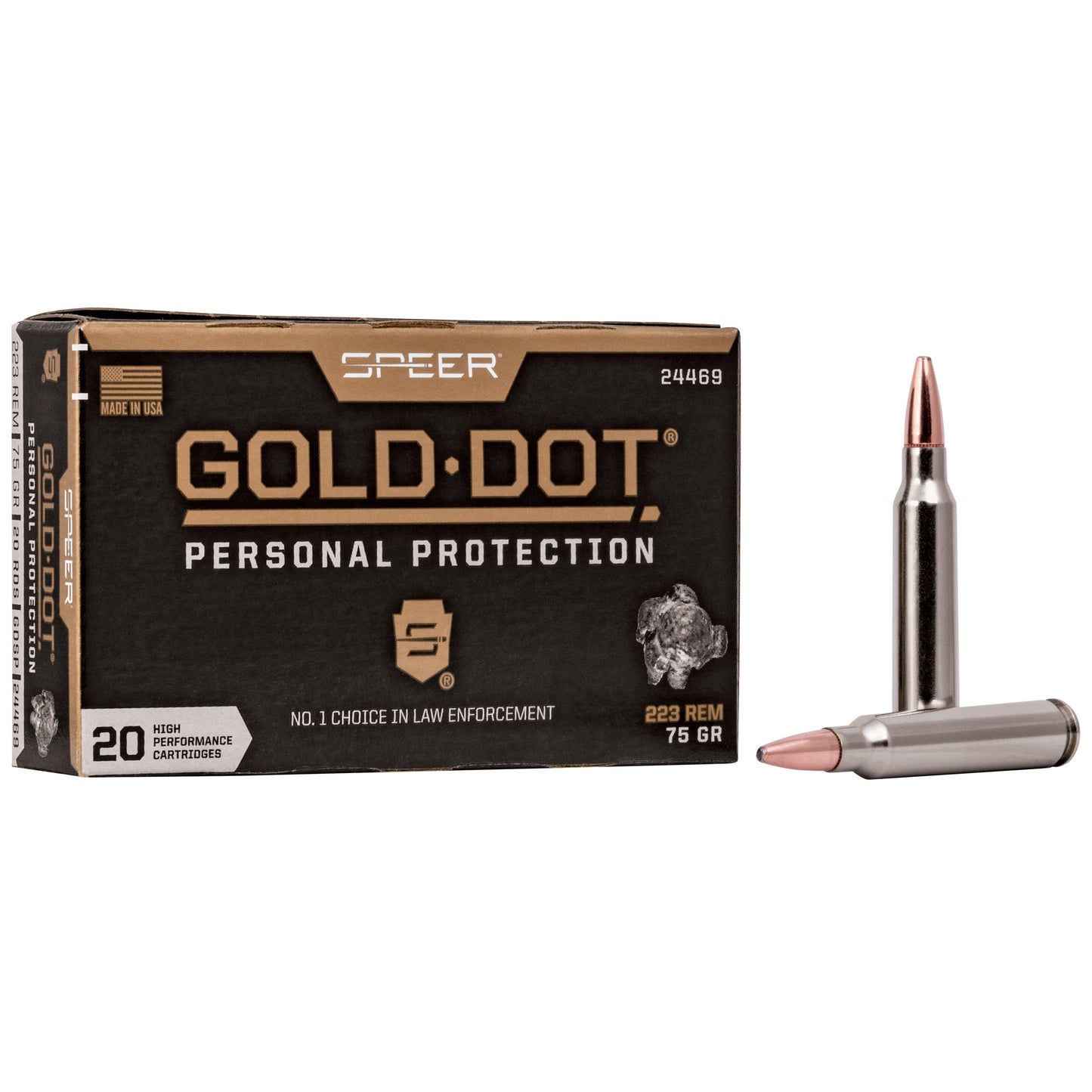 Speer Ammunition Gold Dot 223 Remington 75-Grain Hollow Point * 20 Rounds Per Box