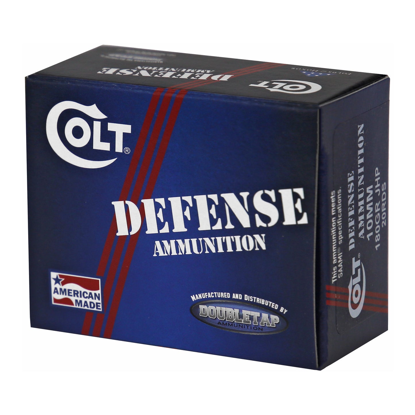 DoubleTap Ammunition Colt Defense 10mm Hollow Point Ammunition * 180 Grain, 20 Rounds Per Box