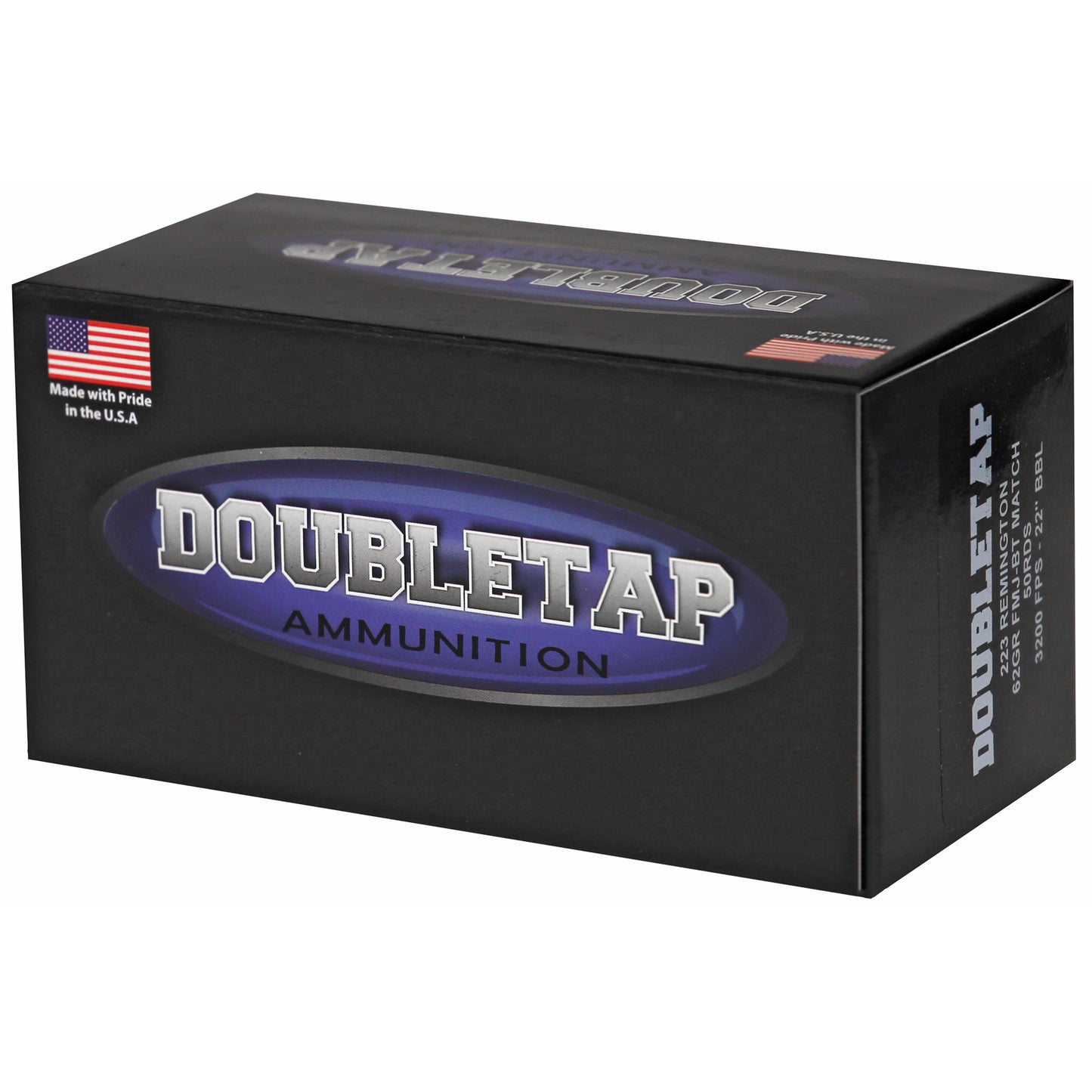 DoubleTap Ammunition 223 Remington 62 Grain FMJ Boat Tail - Target Series (50 Rounds per Box)