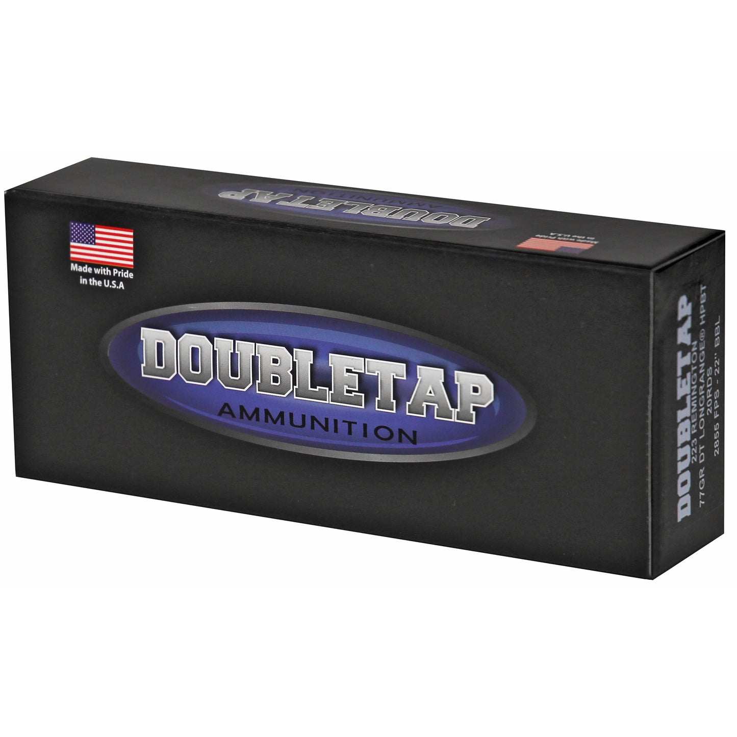 DoubleTap Ammunition 223 Remington Long Range 77 Grain Boat Tail Hollow Point Ammunition (20 Rounds)