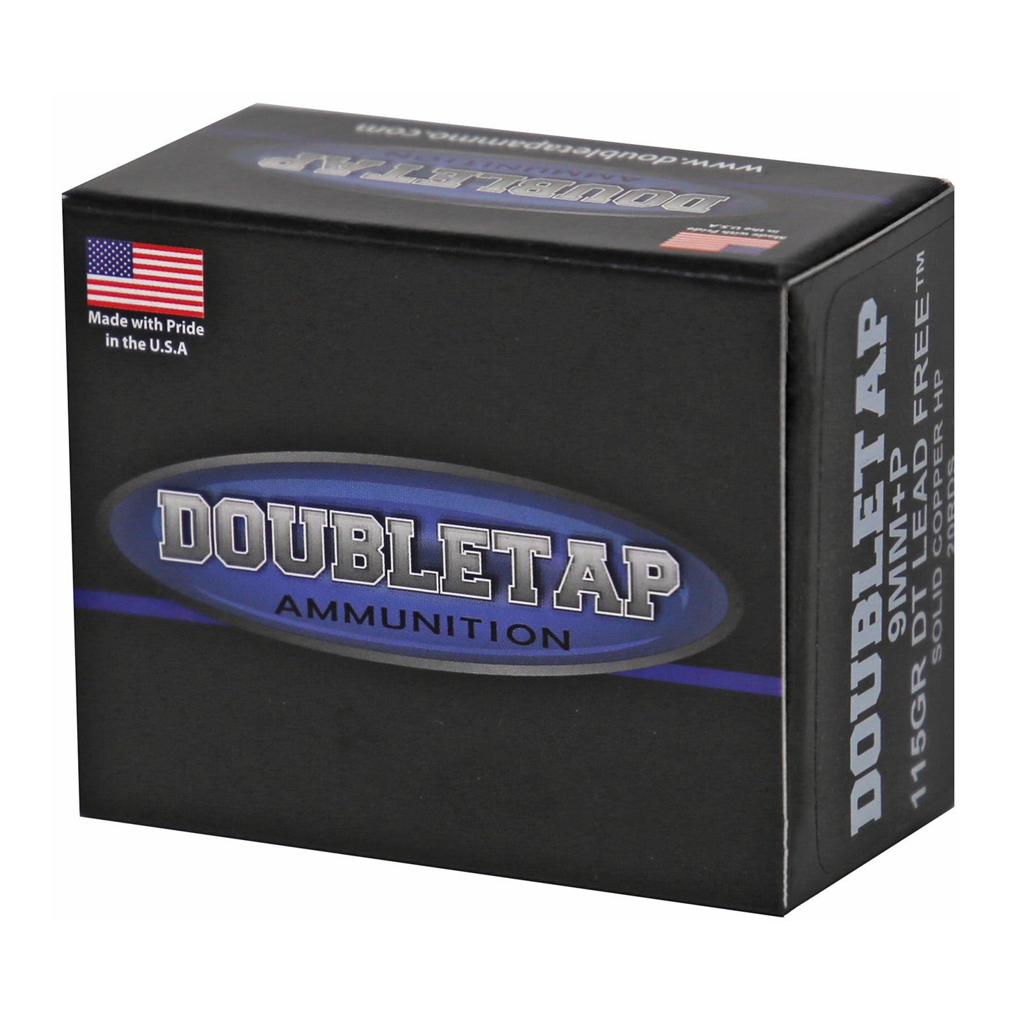 DoubleTap Ammunition 9mm+P 115 Grain Lead-Free Copper Bullet - 20 Rounds Per Box