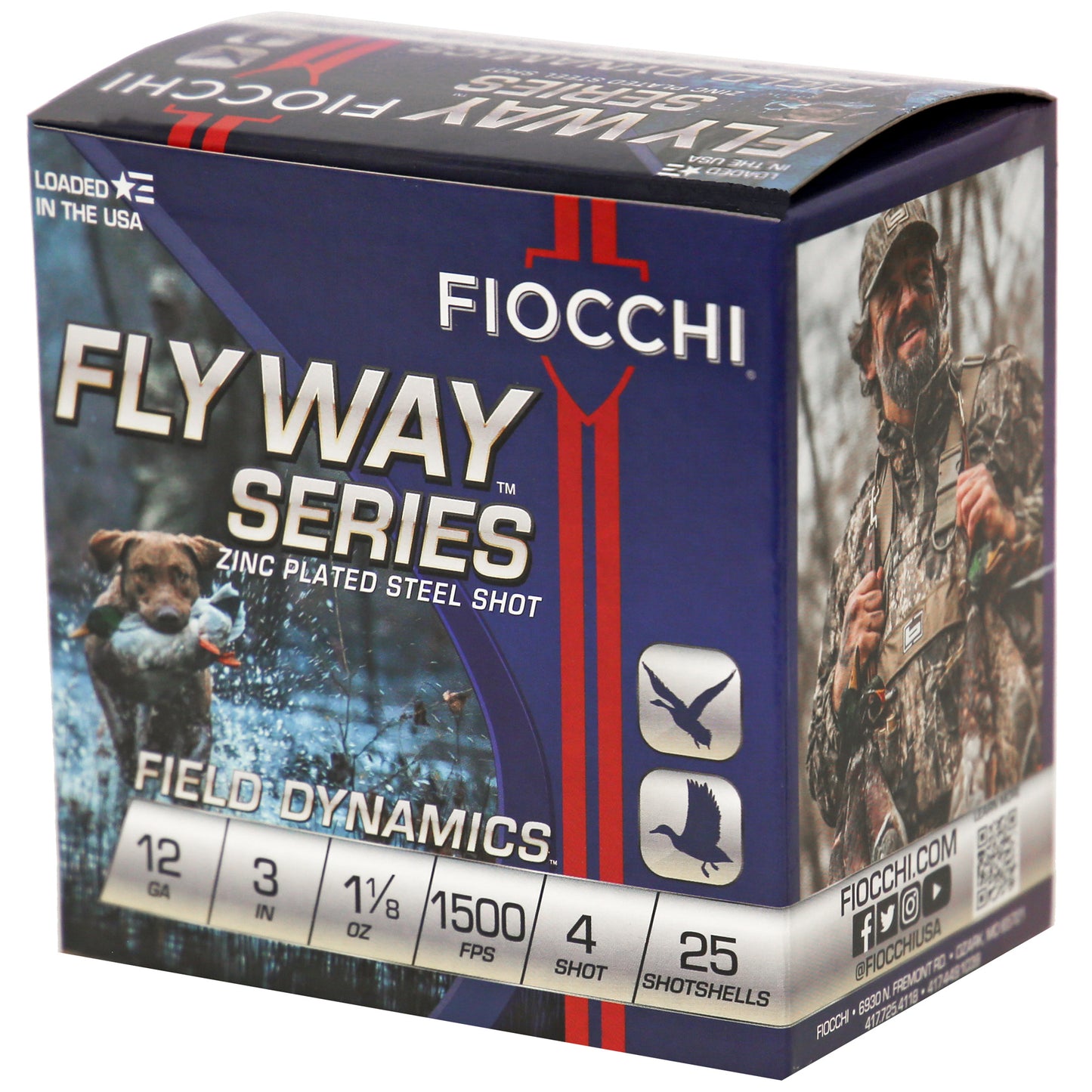 Fiocchi Ammunition 12 Gauge Flyway Steel Shotshells - #4 Steel Shot, 25 Rounds
