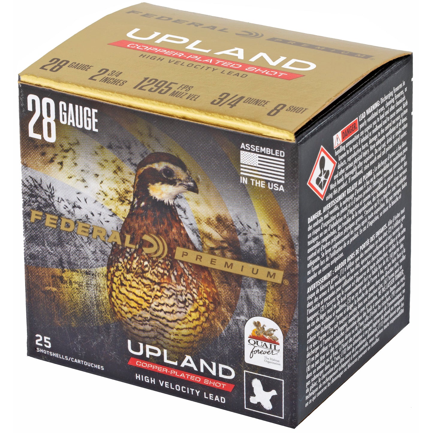 Federal Upland 28 Gauge #8 Shotshells * 3/4 oz, 25 Rounds per Box