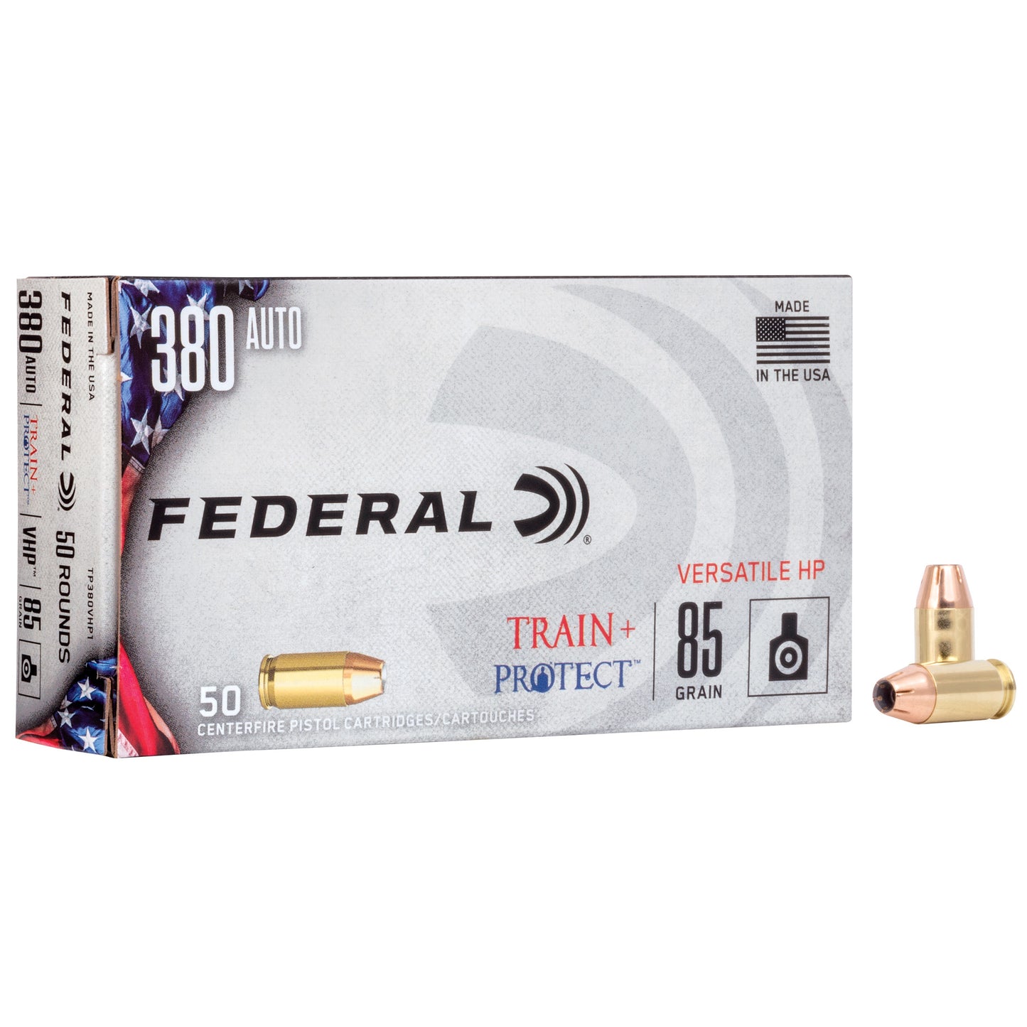 Federal Train & Protect .380 ACP 85 Grain Hollow Point Ammunition - 50 Rounds
