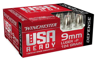 Winchester Ammunition USA Ready 9mm Luger +P Hollow Point 124 Grain * Reliable Personal Defense Ammo