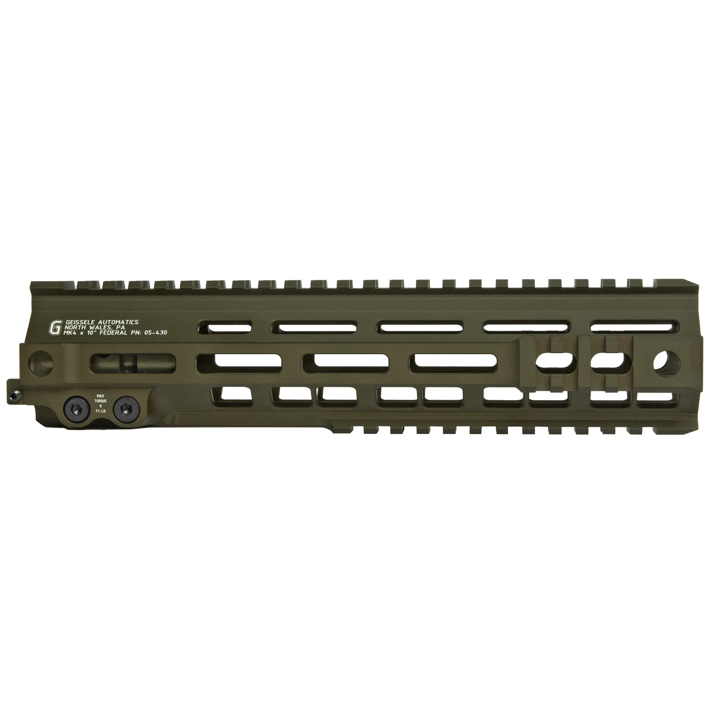 Geissele Automatics MK4 Federal 10-Inch M-LOK Rail in Olive Drab Green