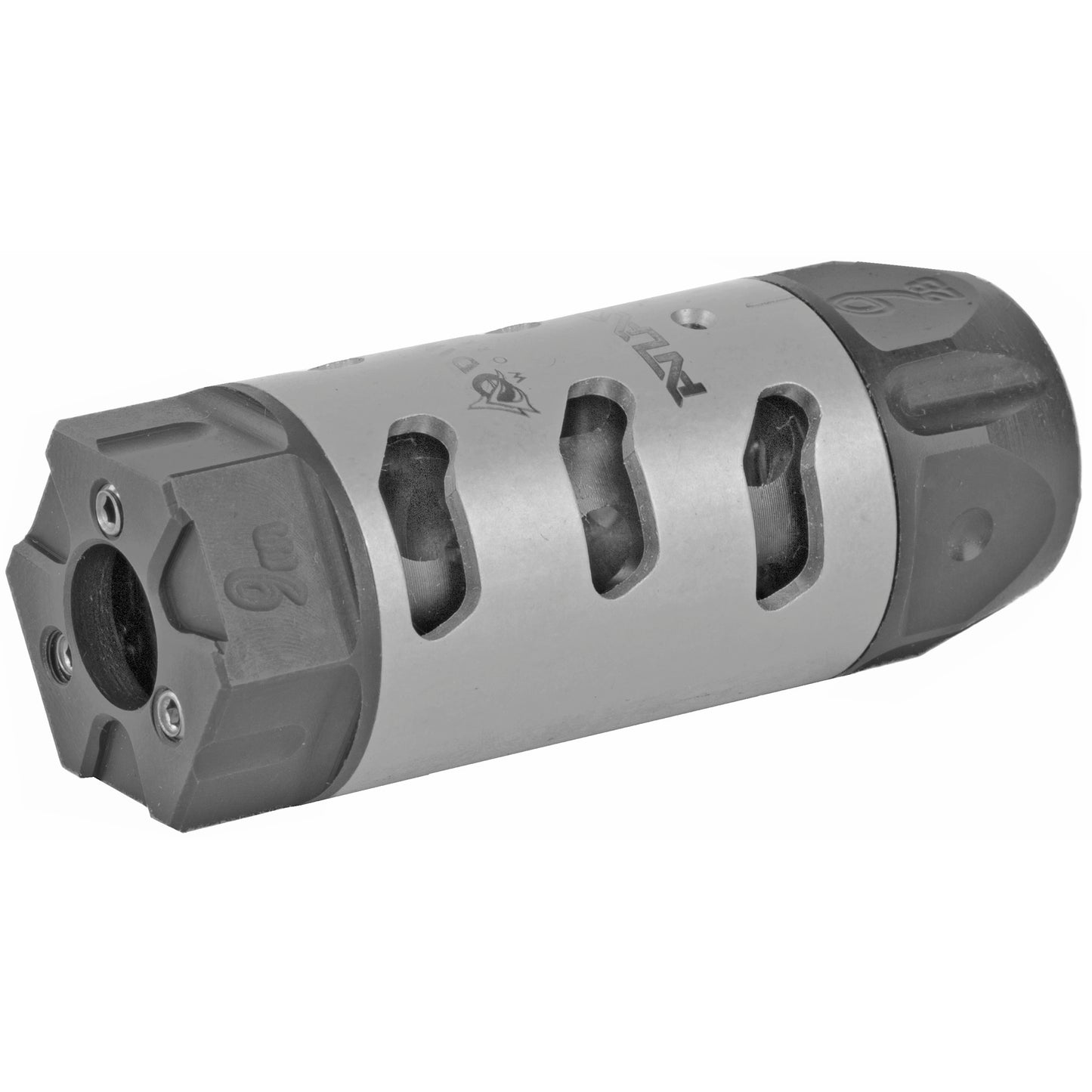 Odin Works 9mm Atlas Compensator - Silver, 1/2-28 Threaded Muzzle Brake