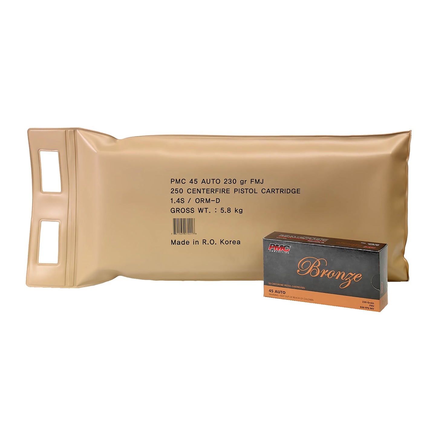 PMC Ammunition Bronze Full Metal Jacket 45 ACP 230-Grain - 250 Rounds per Box