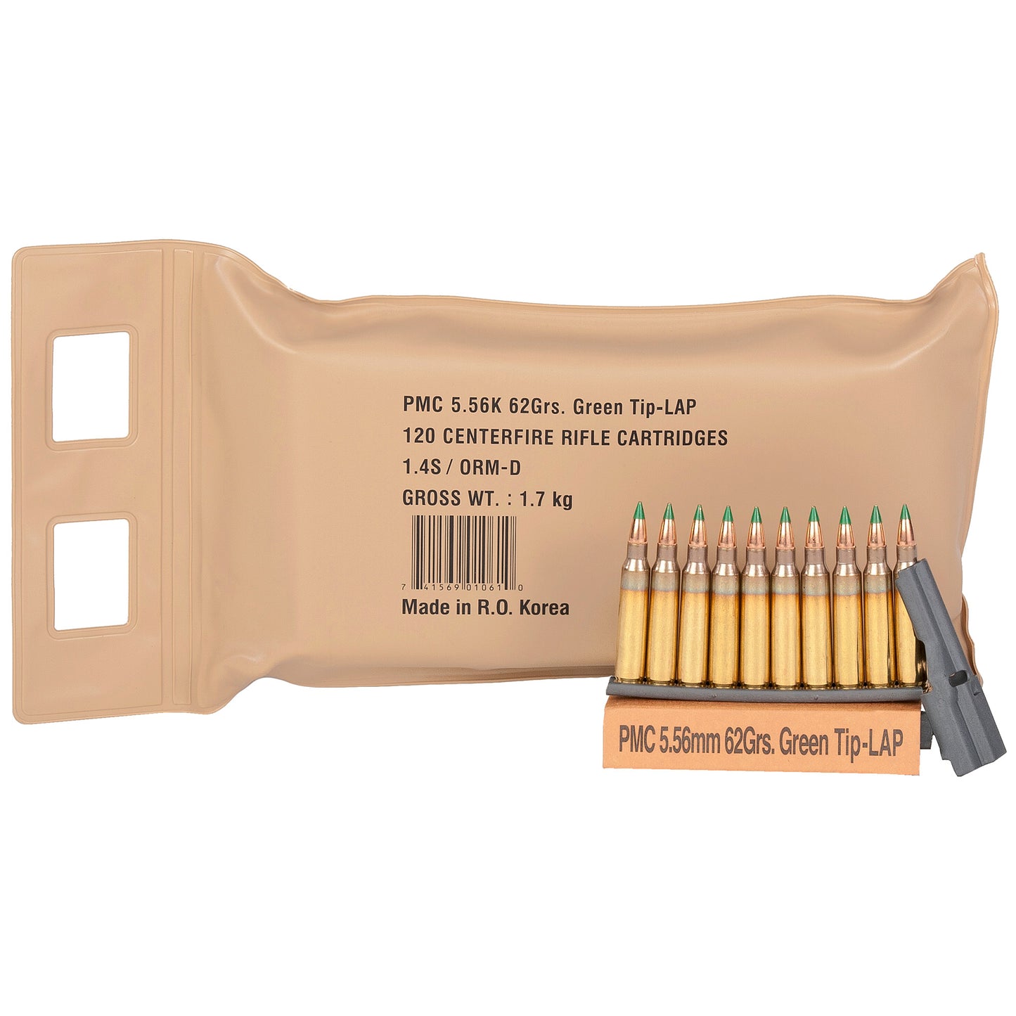 PMC Ammunition XTAC 5.56 NATO 62-Grain Green Tip Rifle Ammo (600 Rounds)