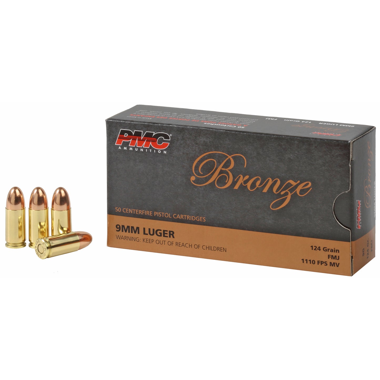 PMC Ammunition Bronze 9mm 124-Grain Full Metal Jacket Ammo * Reliable Performance for Target Shooting and Personal Defense