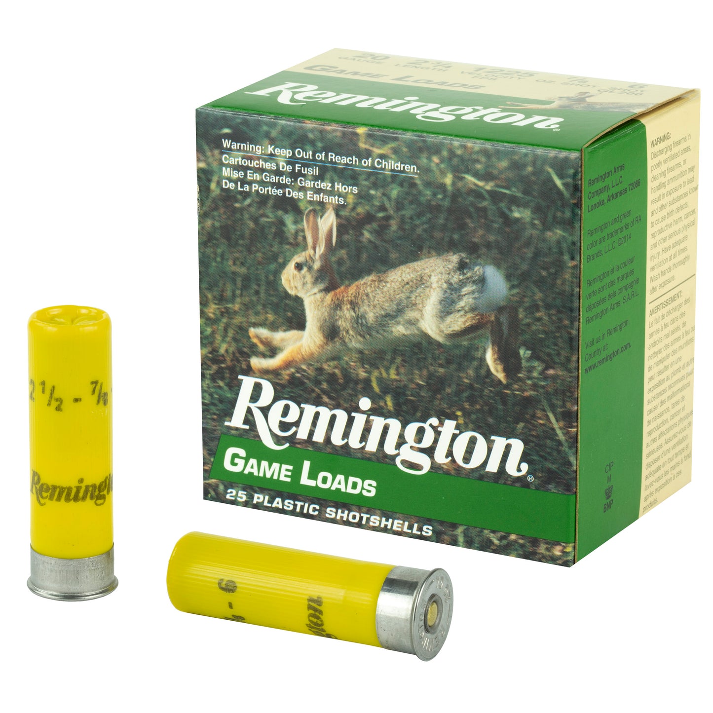 Remington Game Load 20 Gauge Shotshell * 7/8 oz #6 Shot, 2 1/2 Dram, 25 Rounds per Box
