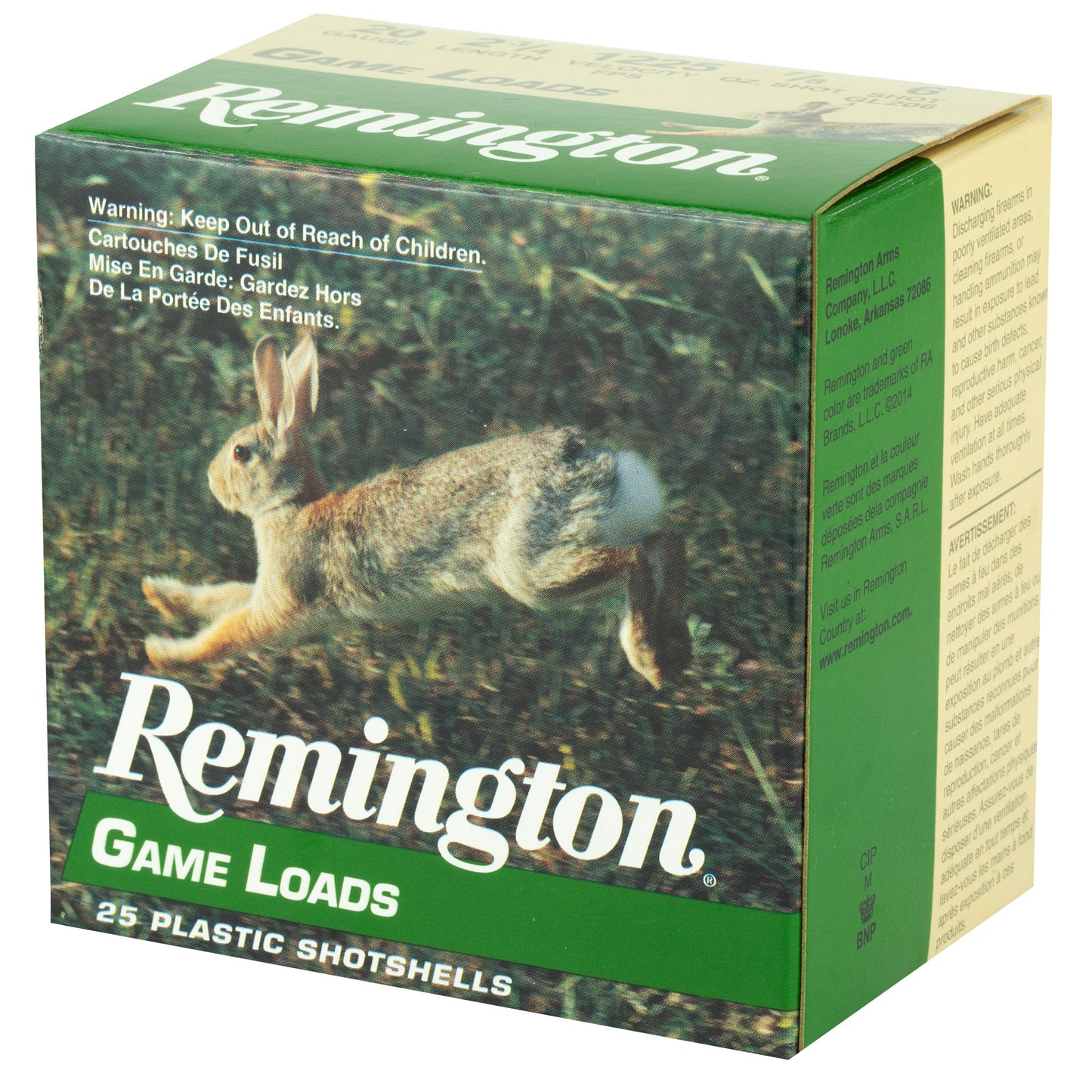 Remington Game Load 20 Gauge Shotshell * 7/8 oz #6 Shot, 2 1/2 Dram, 25 Rounds per Box