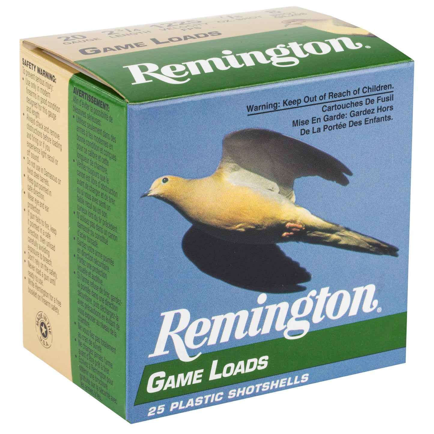 Remington Game Load 20 Gauge Shotshells * 2.75-inch, #8 Shot, 25 Rounds per Box