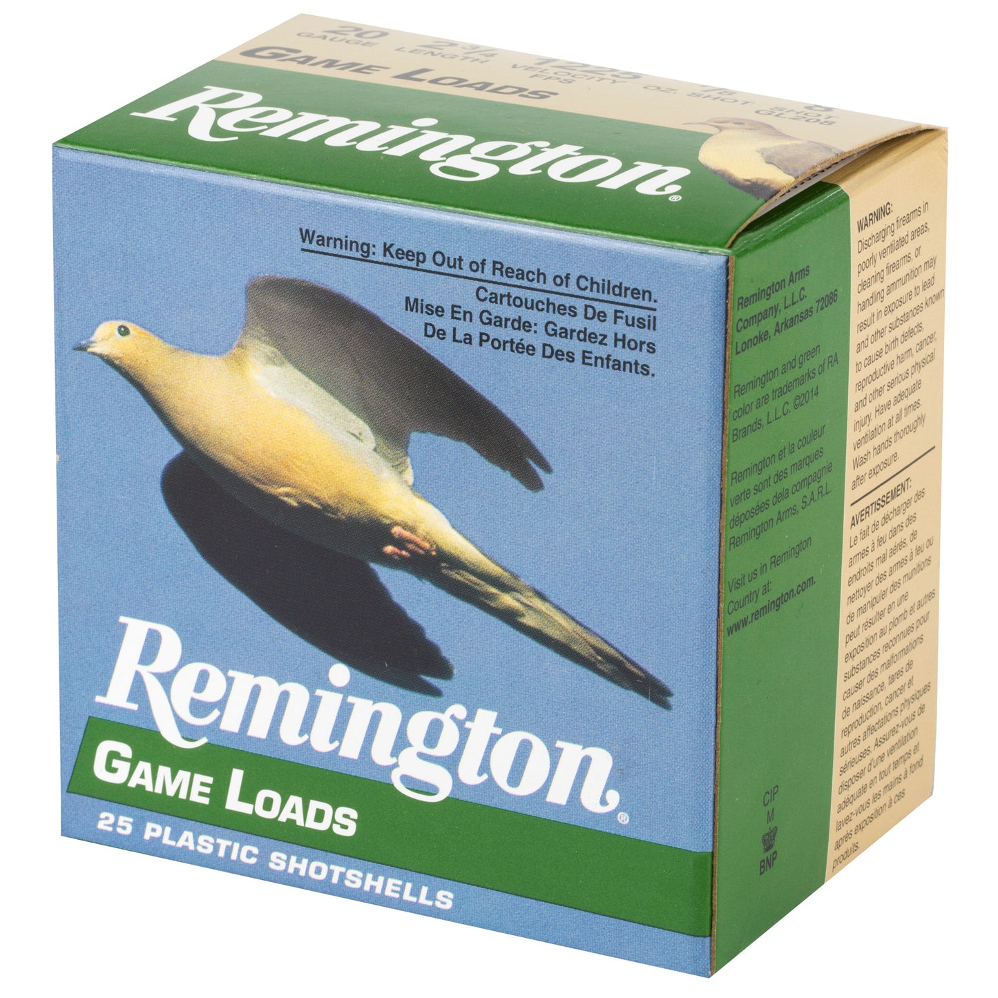 Remington Game Load 20 Gauge Shotshells * 2.75-inch, #8 Shot, 25 Rounds per Box