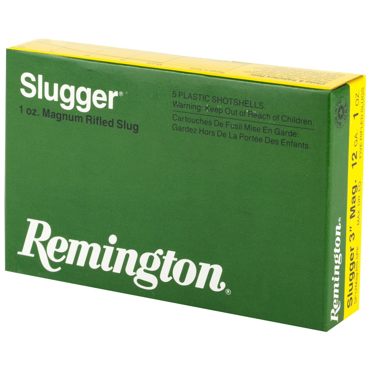 Remington Slugger 12-Gauge Rifled Slug - 3 Inch Magnum, 1 oz, 5 Rounds per Box