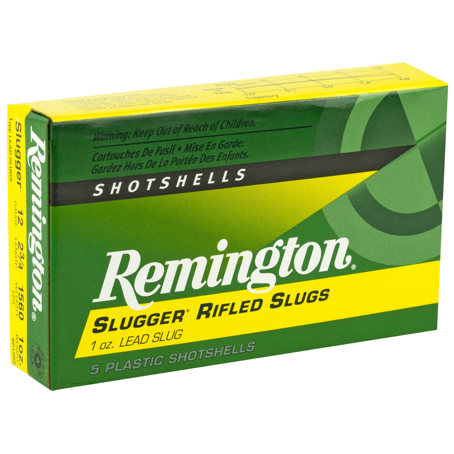 Remington Slugger 12-Gauge Rifled Slug - 1 oz, 25% More Accurate with 1760 fps Muzzle Velocity