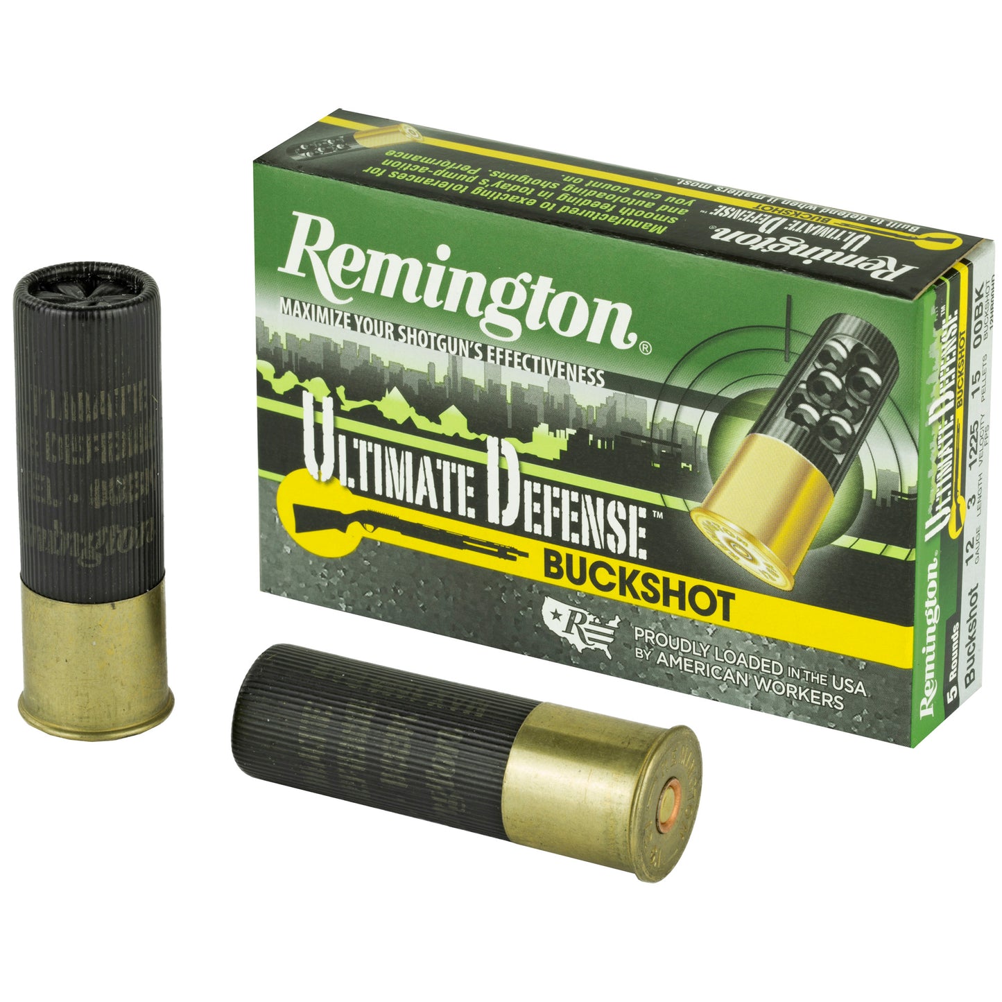 Remington Ultimate Defense 12-Gauge 00 Buckshot Shotshells, 5 Rounds per Box
