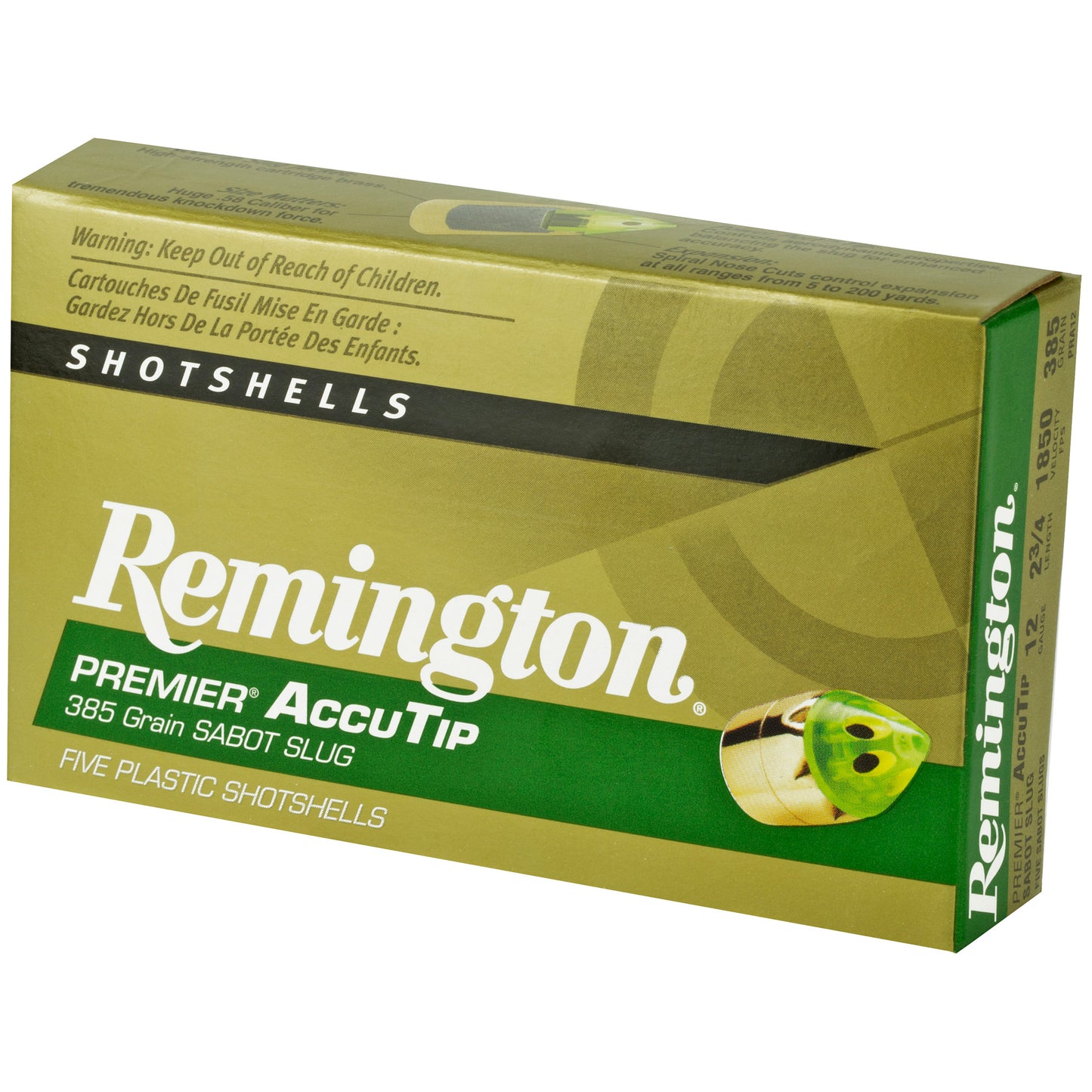 Remington AccuTip Sabot Slug - 12 Gauge, 385 Grain, 5 Pack