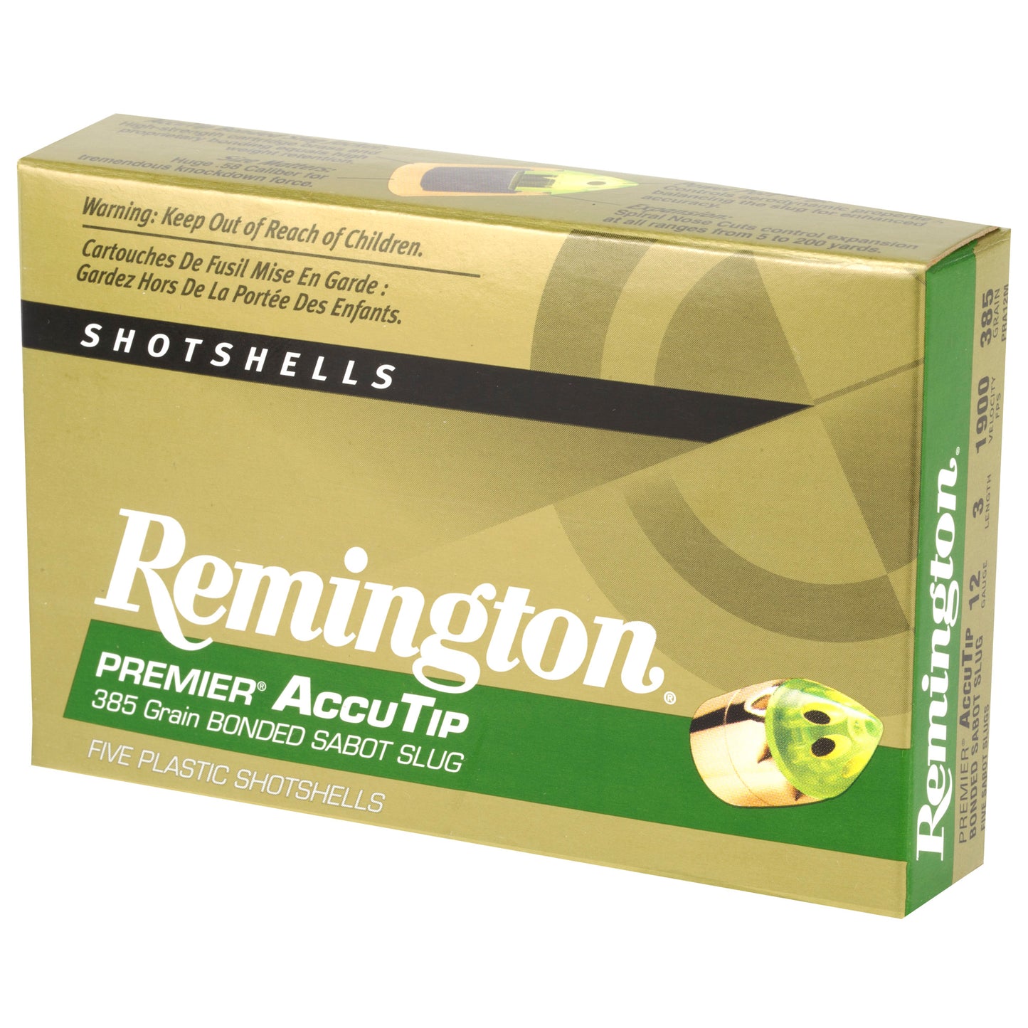 Remington AccuTip Sabot Slug for 12 Gauge * 385 Grain, 5 Pack