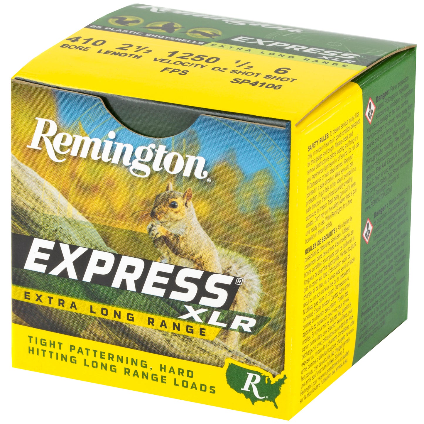 Remington Express Long Range .410 Gauge Shotshell - 1/2 oz Lead, #6 Shot, 25 Rounds Per Box