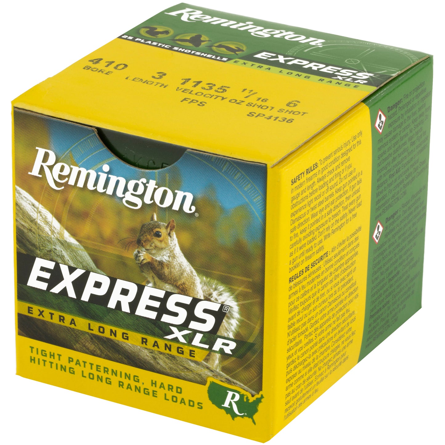 Remington Express Long Range .410 Gauge 3 Shotgun Ammunition * 11/16 oz Lead, Max Dram, 25 Rounds per Box
