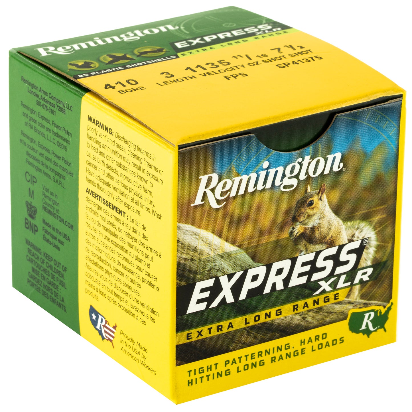Remington Express Long Range .410 Bore Shotgun Ammunition - 11/16 oz Lead, Max Dram, 25 Rounds