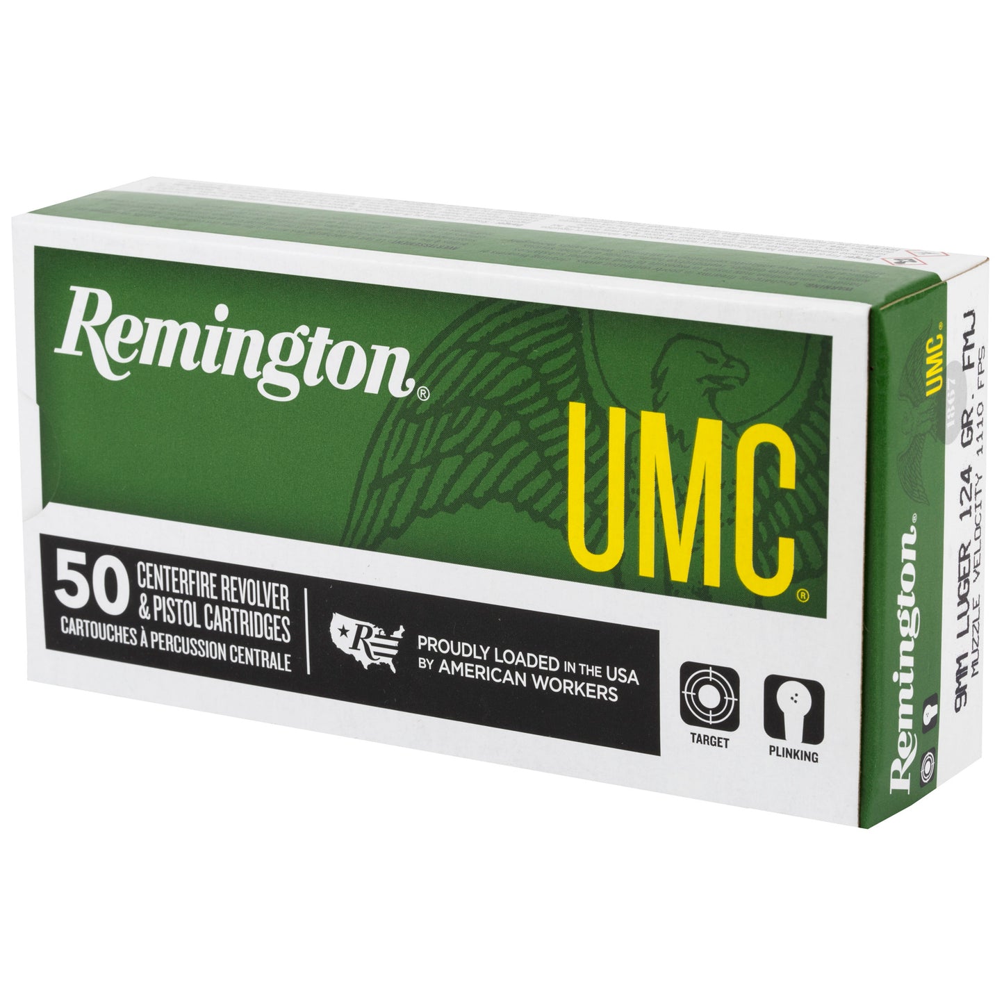 Remington UMC 9mm 124-Grain Full Metal Jacket Ammo * Reliable Practice and Defensive Round