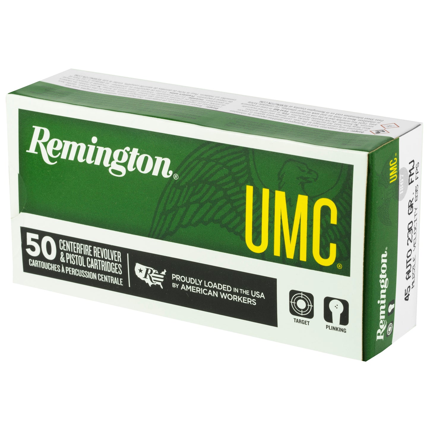 Remington UMC 45 ACP 230-Grain Full Metal Jacket Ammunition * 50 Rounds per Box, 500 Rounds per Case