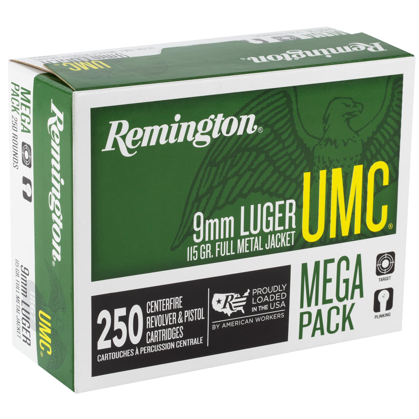Remington UMC 9mm 115-Grain Full Metal Jacket Ammo - 250 Rounds Per Box