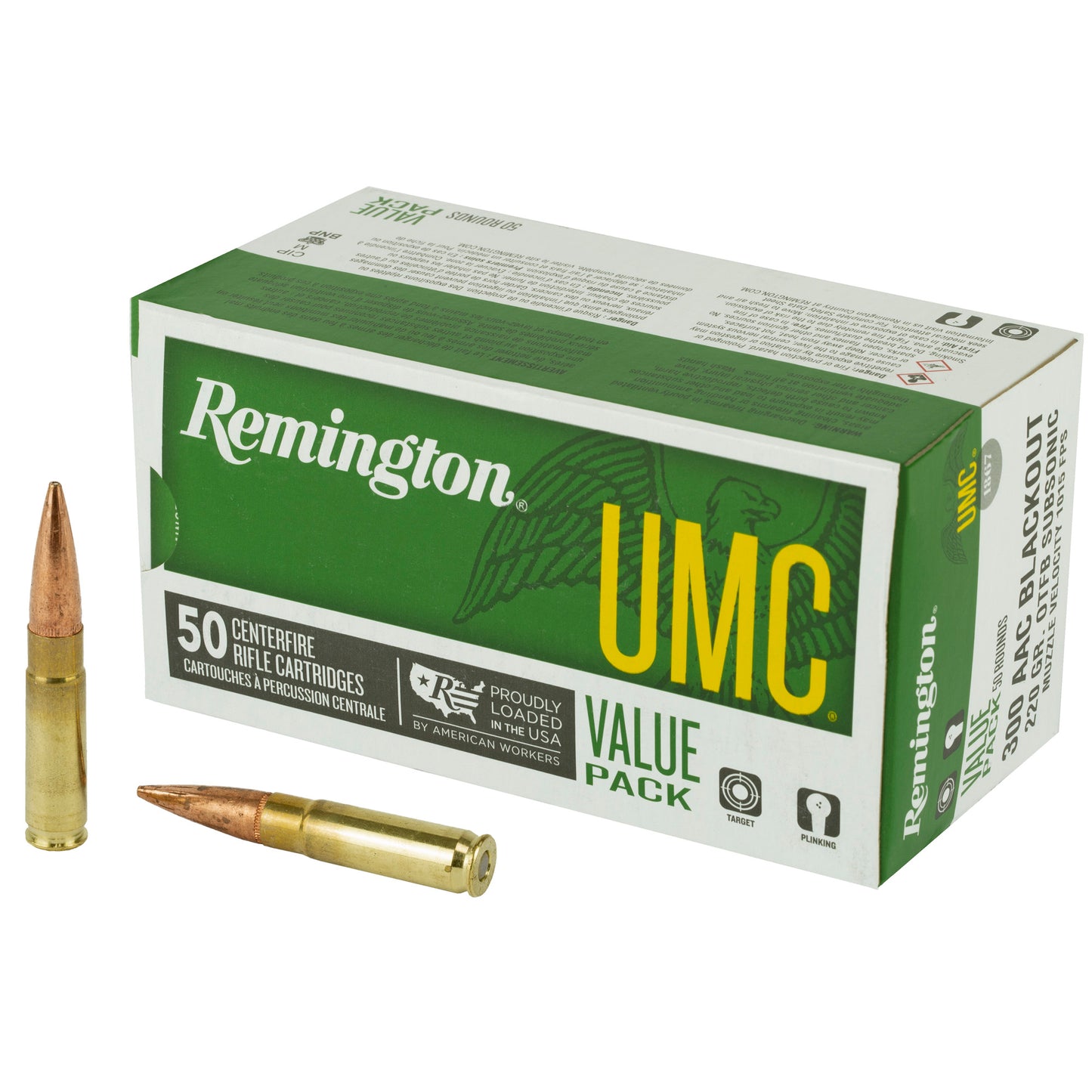 Remington UMC 300 Blackout 220 Grain Open Tip Flat Base Rifle Ammunition - 50 Rounds per Box