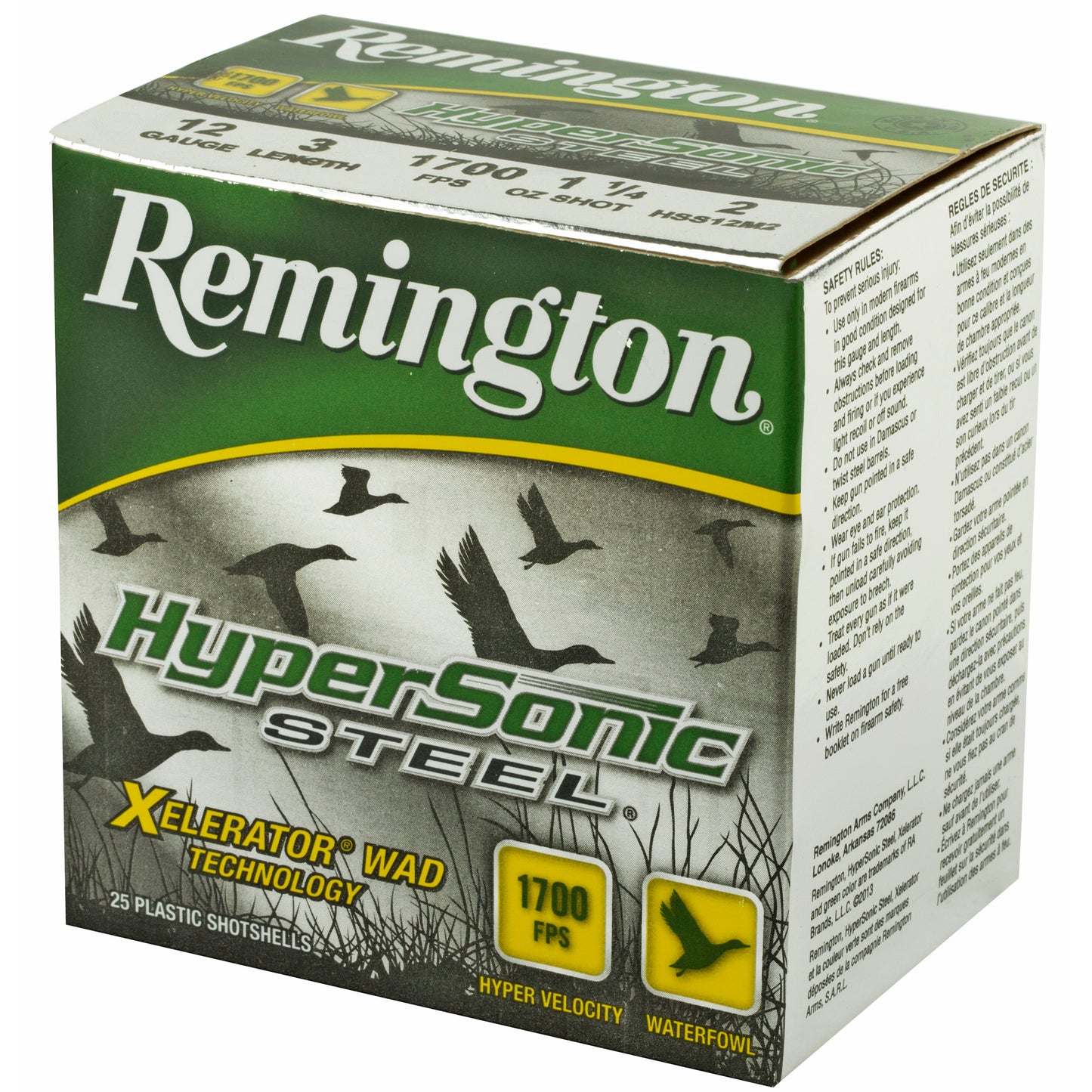 Remington Hypersonic Steel Shot 12 Gauge 3-inch #2 * High-Velocity Steel Shotshells for Waterfowl Hunting