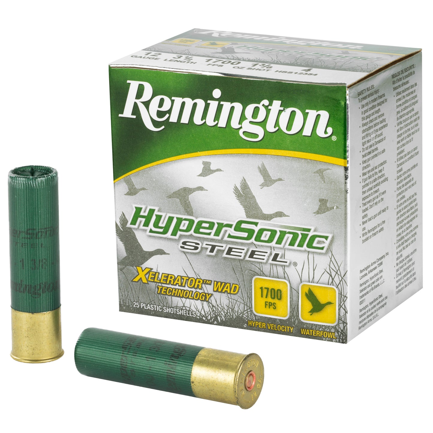 Remington Hypersonic Steel Shot for 12 Gauge 3.5 Inch Guns * #4 Steel Shot, 1 3/8 Oz, Pack of 25