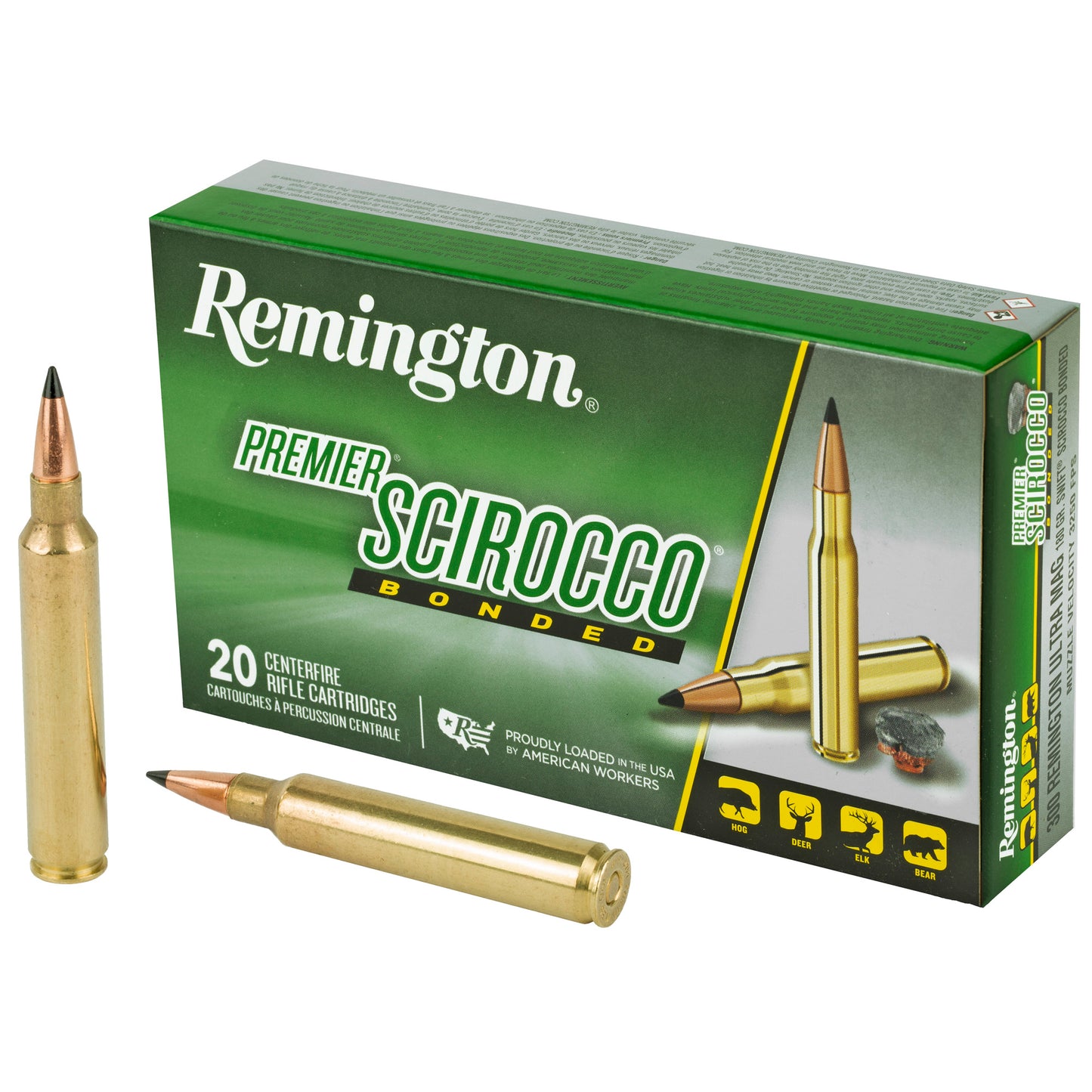 Remington Premier Scirocco Bonded 300 Remington Ultra Magnum 180-Grain Polymer Tip Ammunition * 20 Rounds Per Box