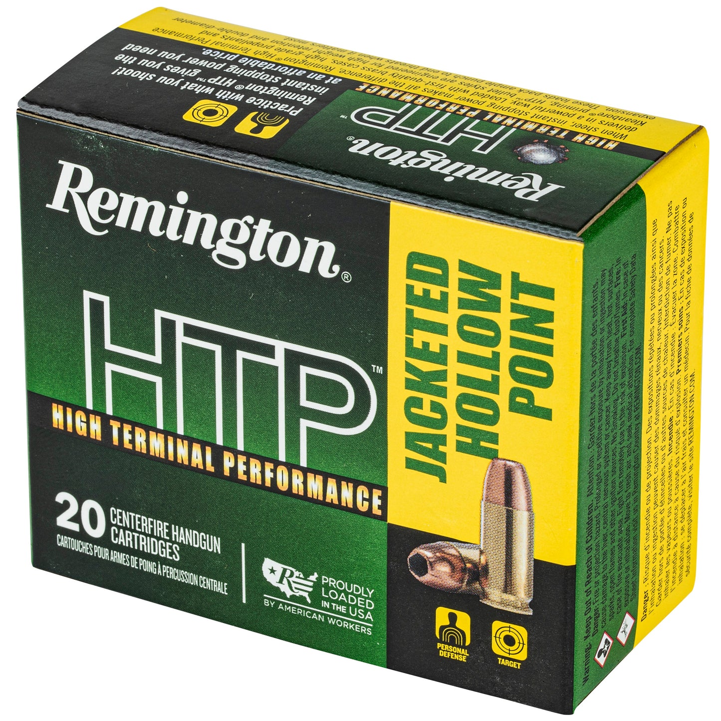 Remington High Terminal Performance 9mm +P Hollow Point Ammo - 115 Grain, 20 Rounds Per Box