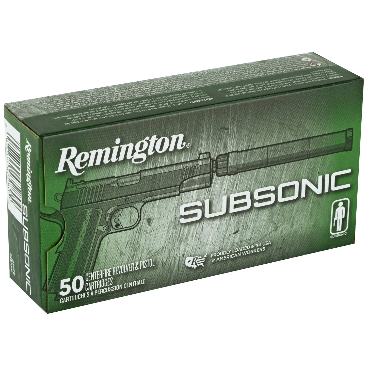 Remington Subsonic 45 ACP 230-Grain Flat Nose Ammunition - Quiet Shooting for Silencer Enthusiasts