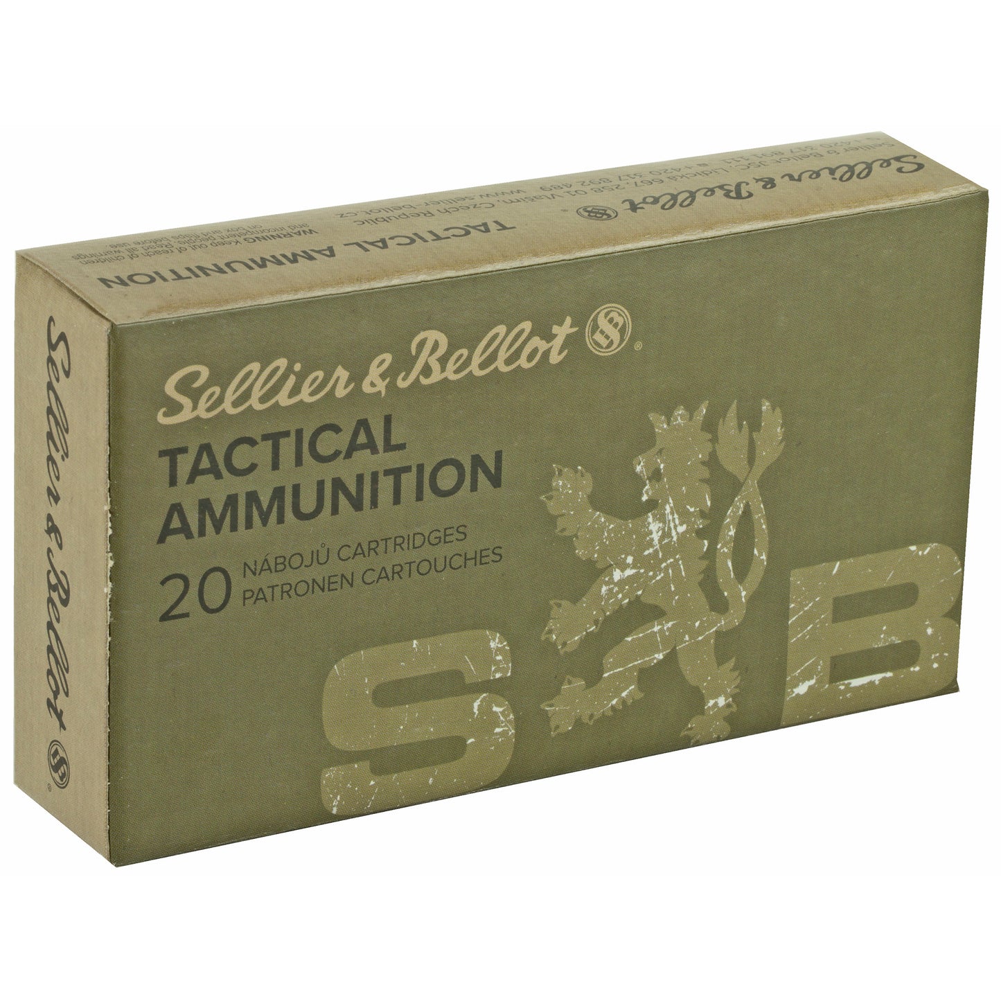 Sellier & Bellot 308 Winchester 147 Grain FMJ Rifle Ammunition (20 Rounds / Box, 500 Rounds / Case)