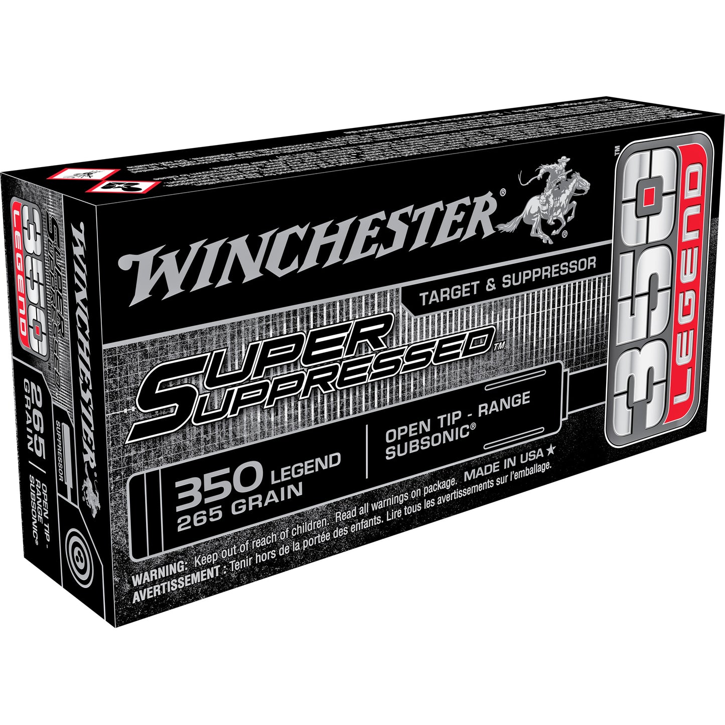 Winchester Ammunition Super Suppressed 350 Legend 260-Grain Open Tip - Box of 20 Rounds