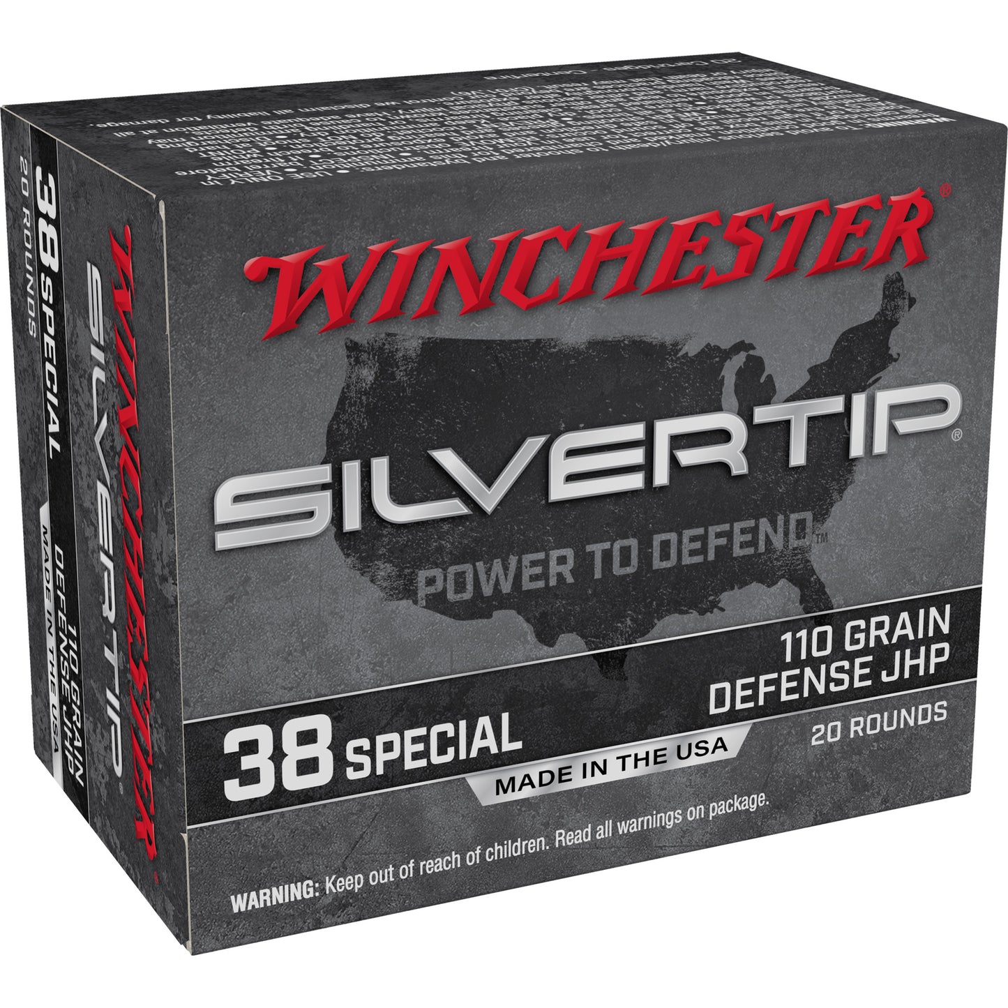 Winchester Ammunition W38ST Silvertip Hollow Point 38 Special 110-Grain - 20 Rounds Per Box