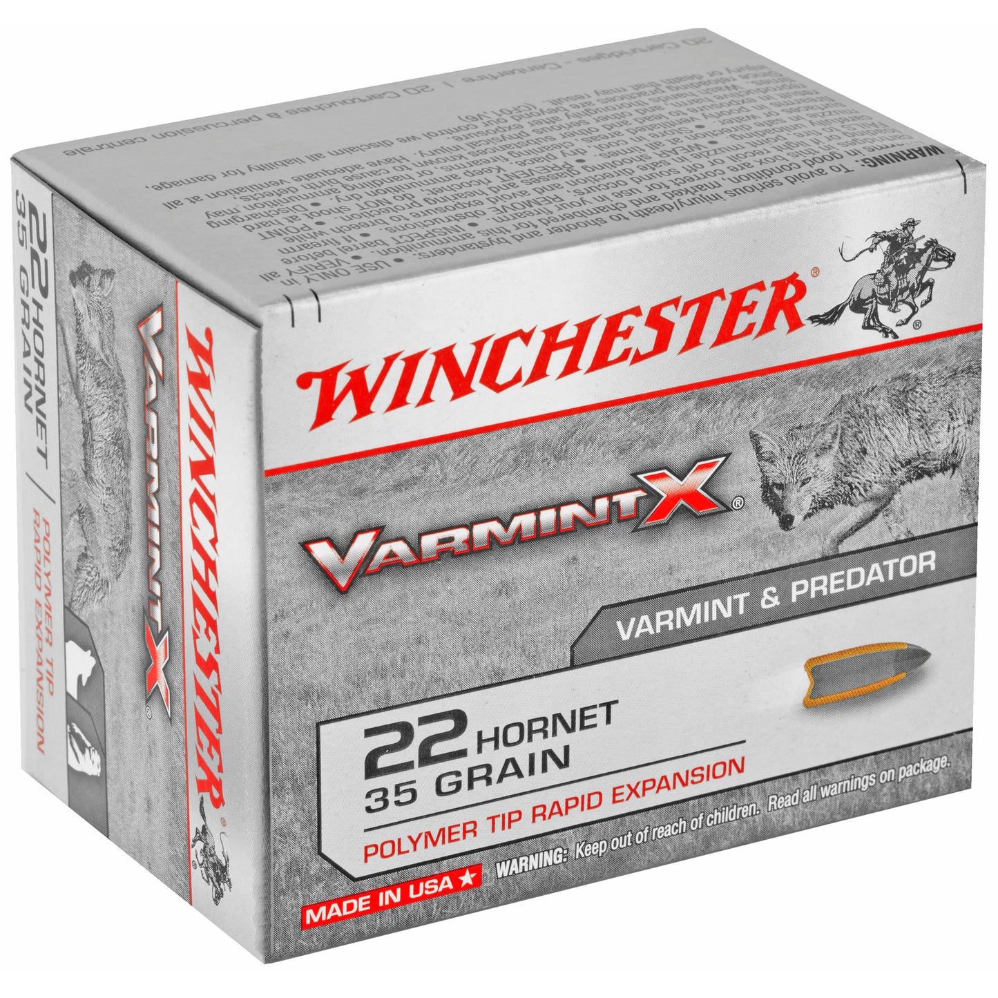 Winchester Ammunition Varmint X .22 Hornet 35-Grain Polymer Tip Ammo * 20 Rounds per Box