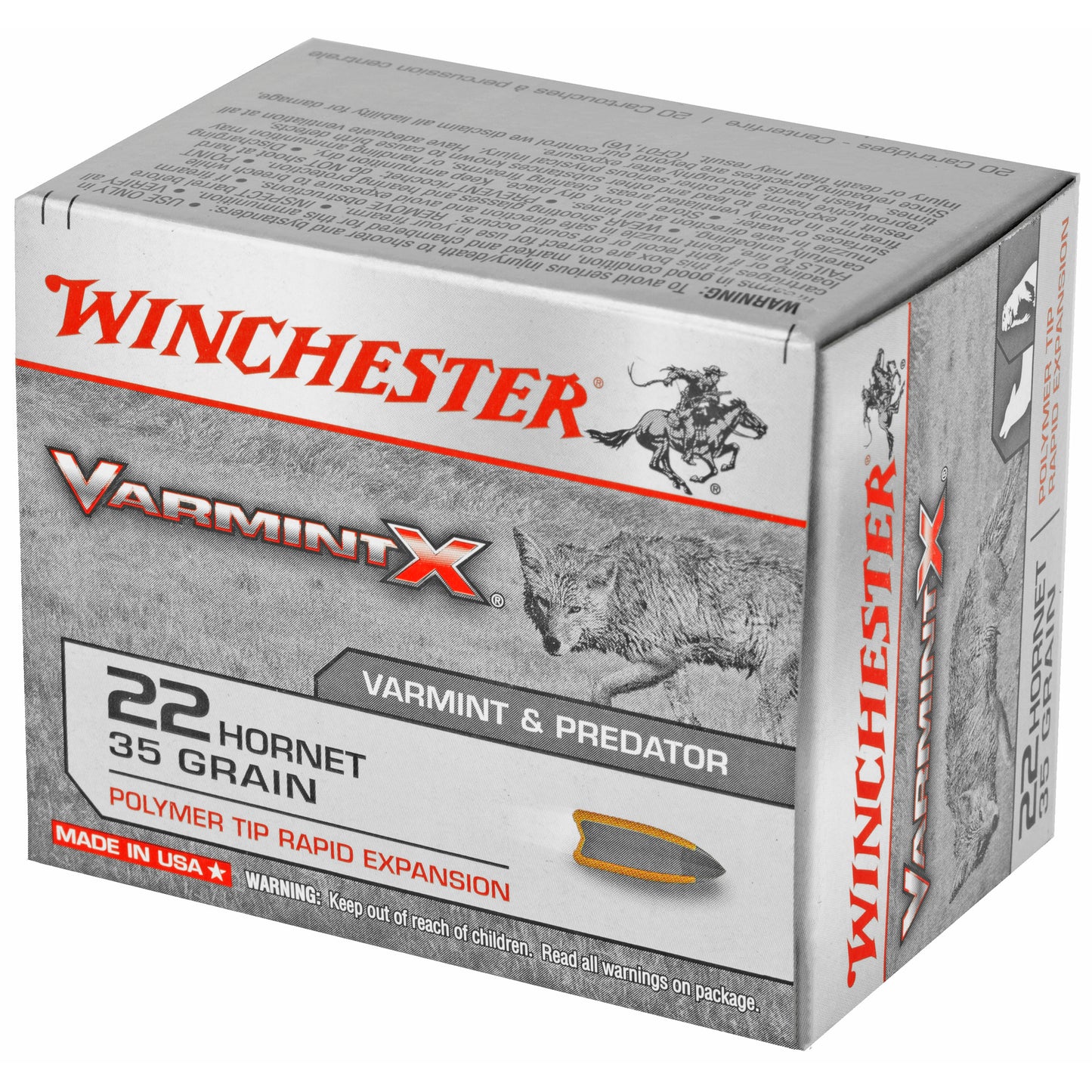 Winchester Ammunition Varmint X .22 Hornet 35-Grain Polymer Tip Ammo * 20 Rounds per Box